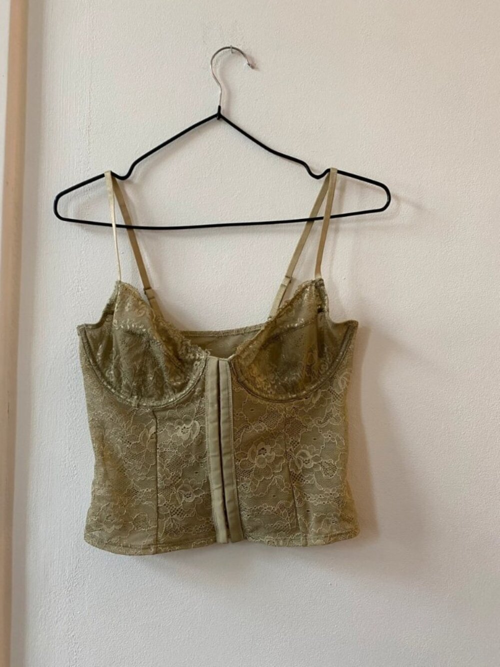Khaki Lace Corset Bustier Top Size M